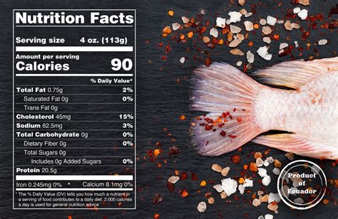 How many calories are in tilapia 3-5 oz poached ginger & scallion - calories, carbs, nutrition