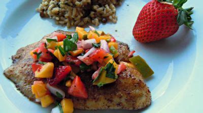How many calories are in tilapia with strawberry salsa - calories, carbs, nutrition