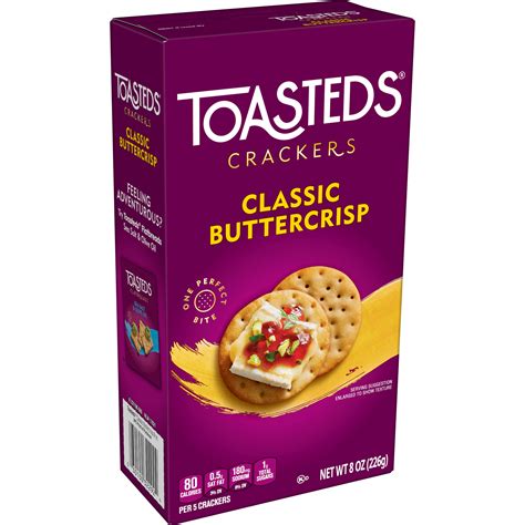 How many calories are in toasteds crackers - buttercrisp - calories, carbs, nutrition