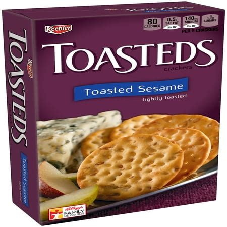 How many calories are in toasteds crackers - sesame - calories, carbs, nutrition