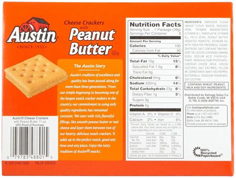 How many calories are in toasty crackers with peanut butter - calories, carbs, nutrition