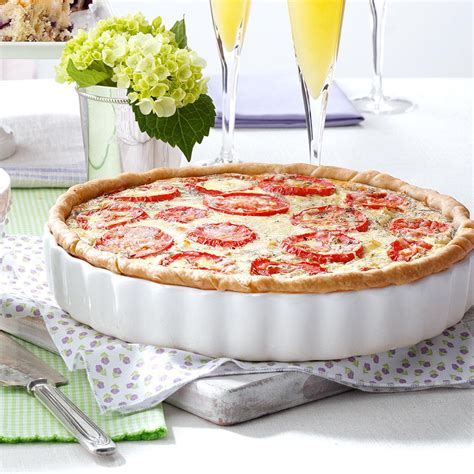 How many calories are in tomato and sweet onion quiche - calories, carbs, nutrition