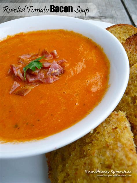 How many calories are in tomato roasted garlic bacon soup - calories, carbs, nutrition