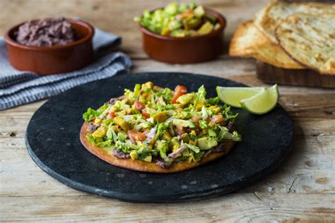 How many calories are in tostada with guacamole - calories, carbs, nutrition