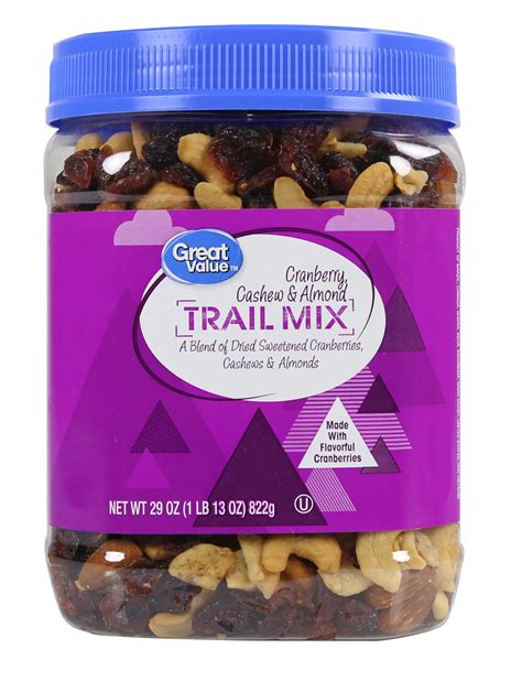 How many calories are in trail-mix, with cashews - calories, carbs, nutrition