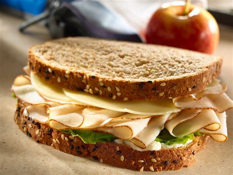 How many calories are in turkey and cheese on wheat - calories, carbs, nutrition