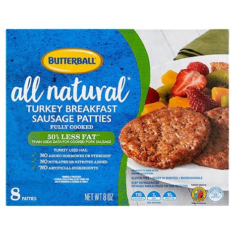 How many calories are in turkey breakfast sausage patties (37381.0) - calories, carbs, nutrition