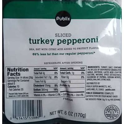 How many calories are in turkey pepperoni 128 g - calories, carbs, nutrition