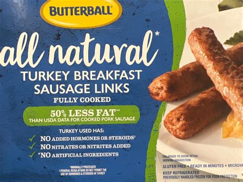 How many calories are in turkey sausage link - calories, carbs, nutrition