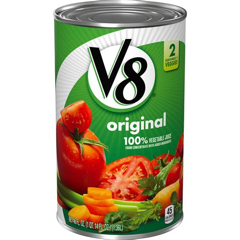How many calories are in v-8 vegetable juice, 115 oz - calories, carbs, nutrition