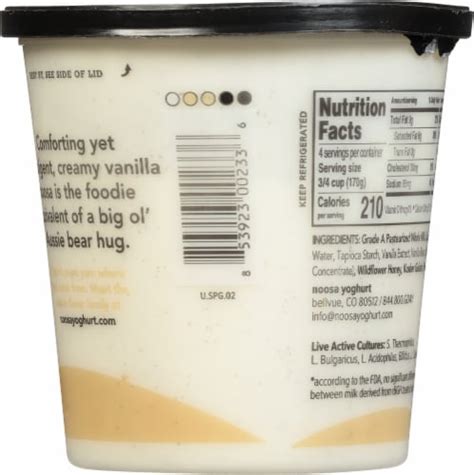 How many calories are in vanilla bean yogurt - calories, carbs, nutrition