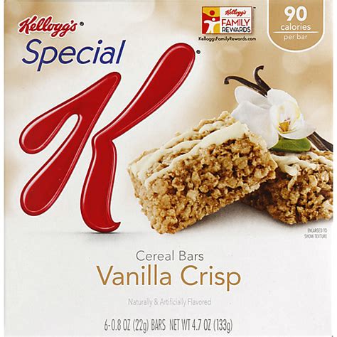 How many calories are in vanilla crisp cereal bar - calories, carbs, nutrition