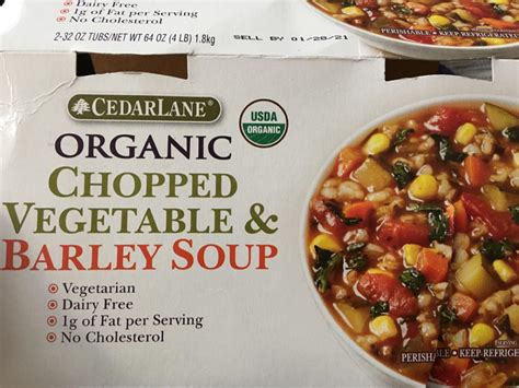 How many calories are in vegetable barley soup - calories, carbs, nutrition