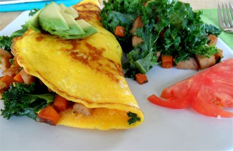 How many calories are in vegetable omelet and turkey sweet potato hash - calories, carbs, nutrition