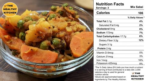 How many calories are in vegetables sabzi curry monsoon 1 cup - calories, carbs, nutrition