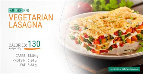 How many calories are in vegetarian lasagna (55566.5) - calories, carbs, nutrition