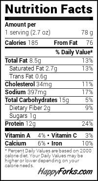 How many calories are in vegetarian taco meat (34755.1) - calories, carbs, nutrition