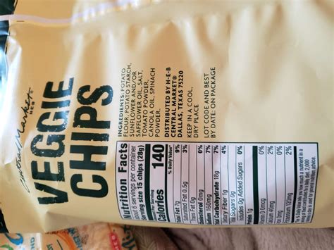 How many calories are in veggie and flaxseed chips - calories, carbs, nutrition