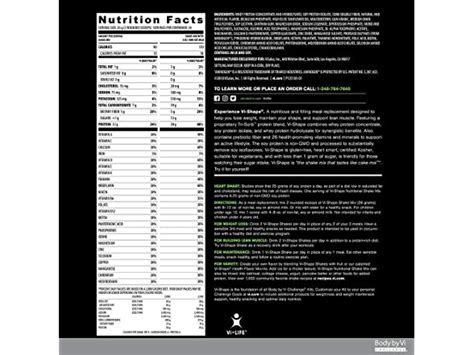 How many calories are in vi shake mix - calories, carbs, nutrition