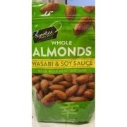 How many calories are in wasabi almonds - calories, carbs, nutrition