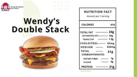 How many calories are in wendy's, double stack, with cheese - calories, carbs, nutrition