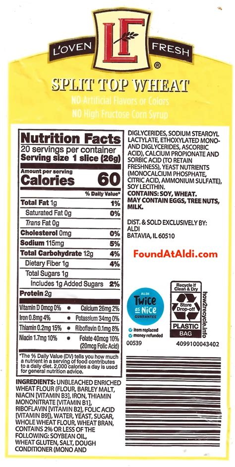 How many calories are in wheat split top wheat bread - calories, carbs, nutrition