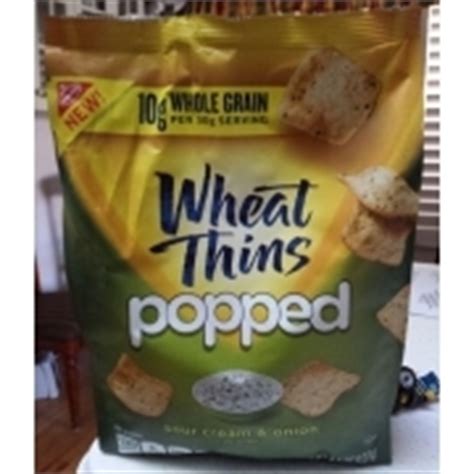 How many calories are in wheat thins popped sour cream and onion - calories, carbs, nutrition