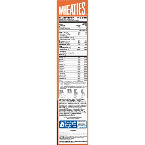 How many calories are in wheaties cereal - calories, carbs, nutrition