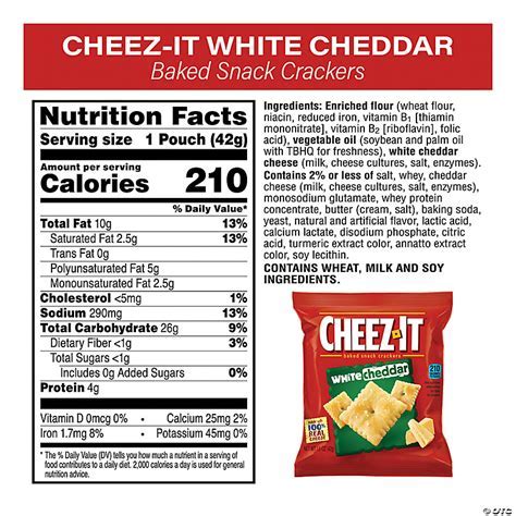 How many calories are in white cheddar cheez-its - calories, carbs, nutrition