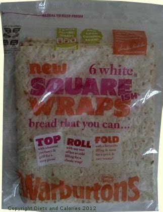 How many calories are in white square wraps - calories, carbs, nutrition