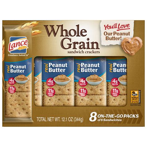 How many calories are in whole grain crackers with pb - calories, carbs, nutrition