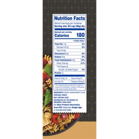 How many calories are in whole grain rotini - calories, carbs, nutrition