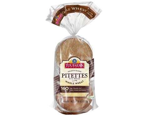 How many calories are in whole wheat pitettes - calories, carbs, nutrition