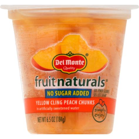 How many calories are in yellow cling peach chunks no sugar added - calories, carbs, nutrition