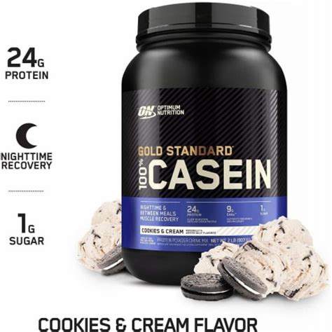 How many carbs are in 100% casein cookies & cream (38 g) - calories, carbs, nutrition