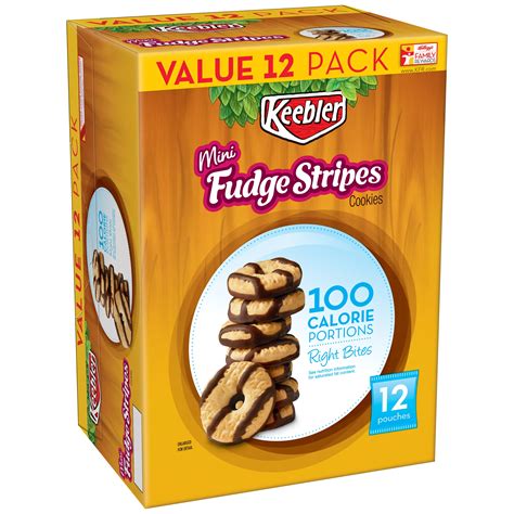 How many carbs are in 100 calorie pack - mini fudge stripes - calories, carbs, nutrition