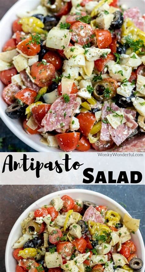 How many carbs are in antipasto salad w/ italian dressing - calories, carbs, nutrition