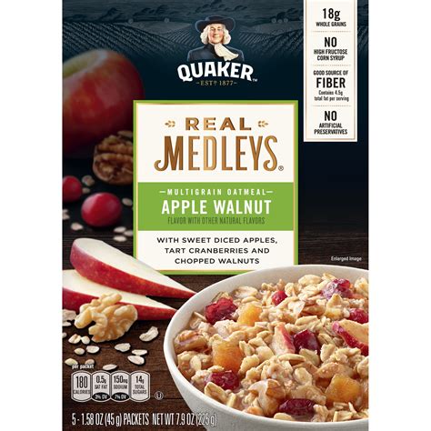 How many carbs are in apple walnut multigrain oatmeal - calories, carbs, nutrition