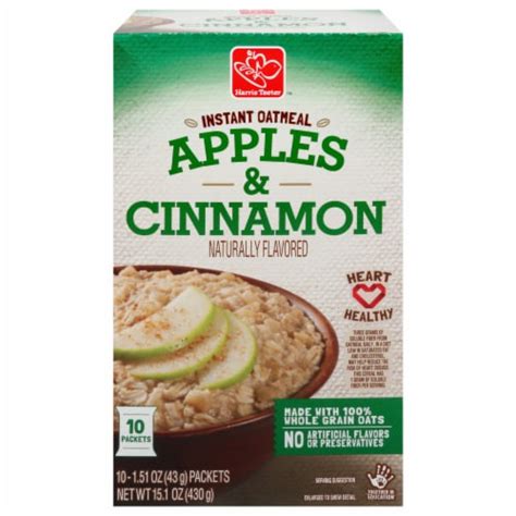 How many carbs are in apples and cinnamon naturally flavored instant oatmeal - calories, carbs, nutrition