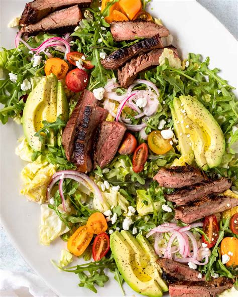 How many carbs are in asian flank steak salad - calories, carbs, nutrition