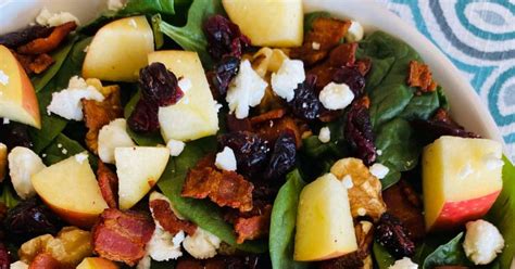 How many carbs are in bacon, apple, spinach salad - calories, carbs, nutrition
