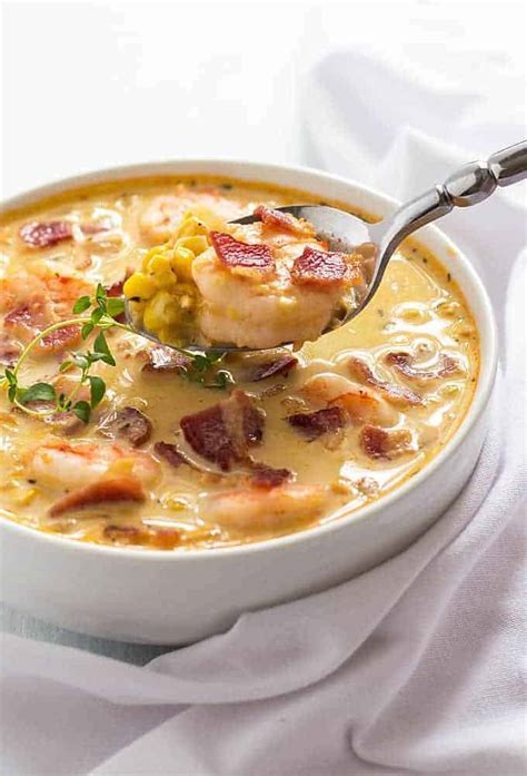 How many carbs are in bacon corn chowder with shrimp - calories, carbs, nutrition