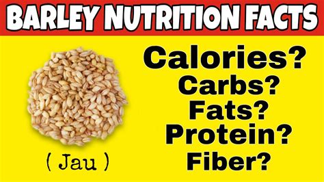 How many carbs are in barley - calories, carbs, nutrition