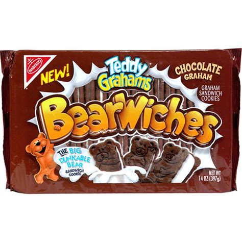 How many carbs are in bearwiches teddy grahams - chocolate graham cookies & creme - calories, carbs, nutrition