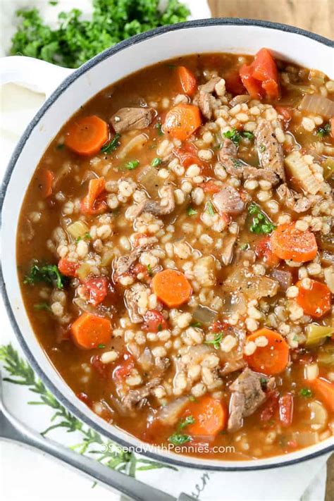 How many carbs are in beef barley soup - calories, carbs, nutrition