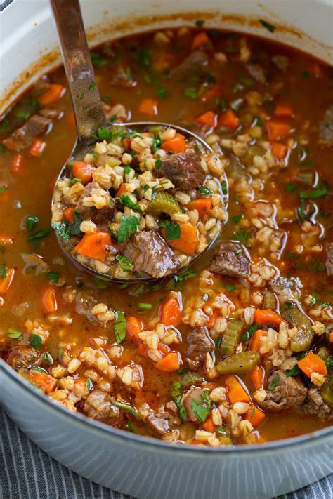 How many carbs are in beef barley vegetable soup - calories, carbs, nutrition