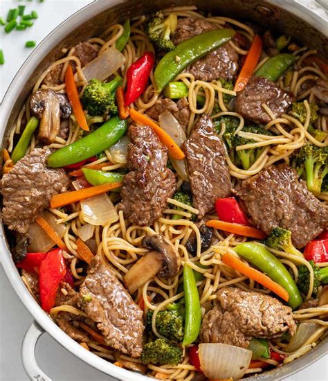 How many carbs are in beef peppers with pan-fried noodles - calories, carbs, nutrition