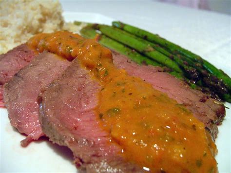 How many carbs are in beef roast with spicy tomato parsley sauce - calories, carbs, nutrition