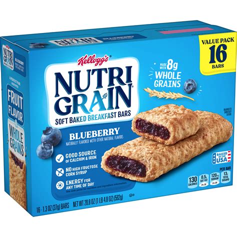 How many carbs are in blueberry nutrigrain bar - calories, carbs, nutrition