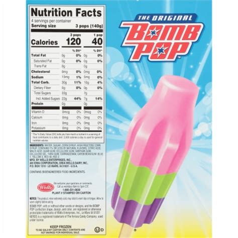 How many carbs are in bomb pop - calories, carbs, nutrition